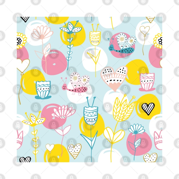 Childrens pattern - summer meadow by grafart