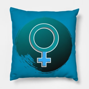 Female Symbol – Blue and Green Pillow