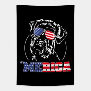 Giant Schnauzer American Flag Merica patriotic dog Tapestry