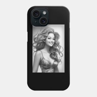 Black and White Beautiful Mermaid Phone Case