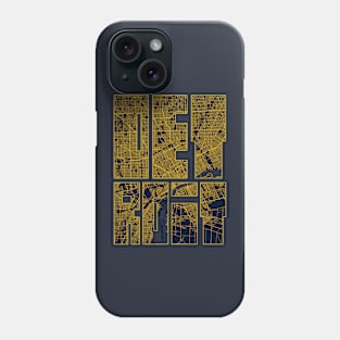 Detroit, USA City Map Typography - Gold Art Deco Phone Case