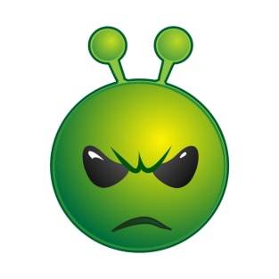 Funny Alien Monster ET Extraterrestrial Martian Green Man Emoji for Women, Men and Kids 17 T-Shirt