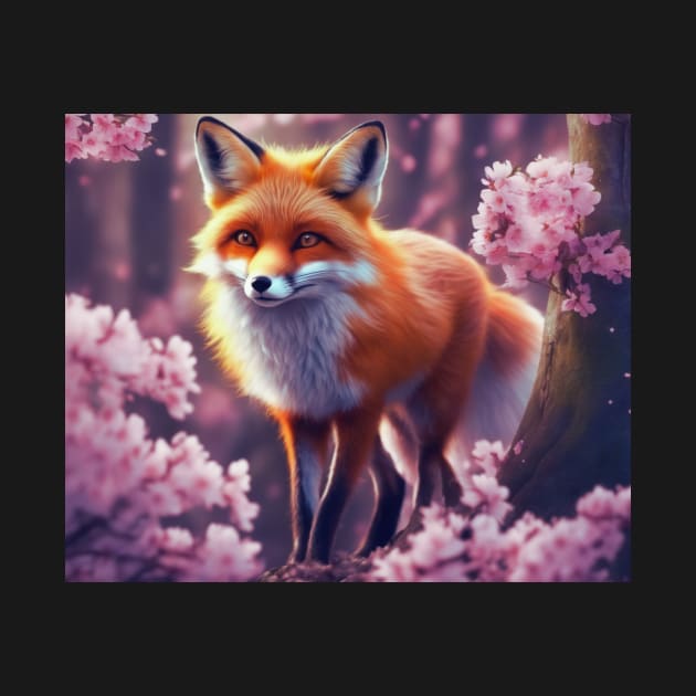 Fox in Sakuras Forest by Daniel99K