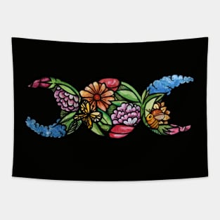 Triple Moon Symbol Garden Green Witch Tapestry