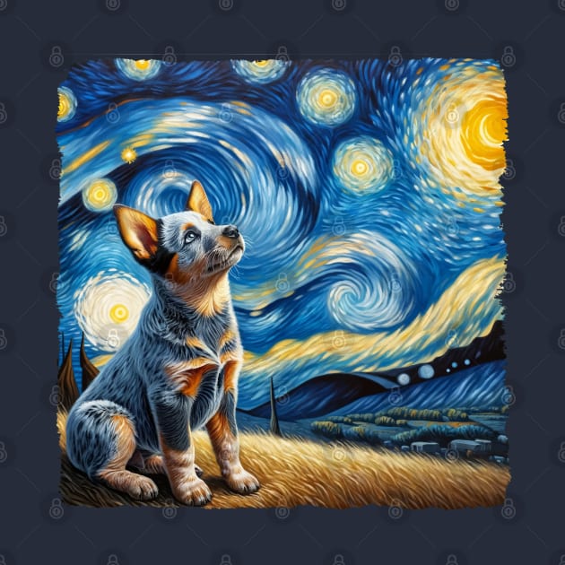 Starry Australian Cattle Dog Portrait - Dog Portrait by starry_night