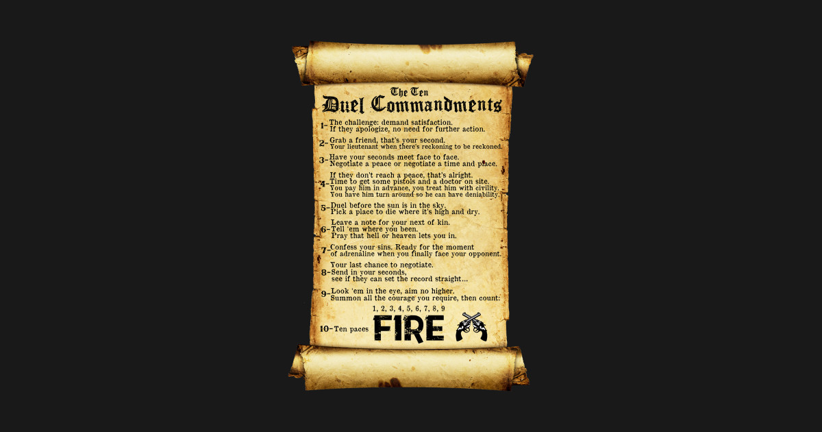 Ten Duel Commandments Hamilton T Shirt TeePublic