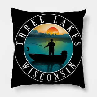 Three Lakes Wisconsin Fishing Pillow