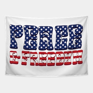 Peace & Freedom - USA Flag Tapestry