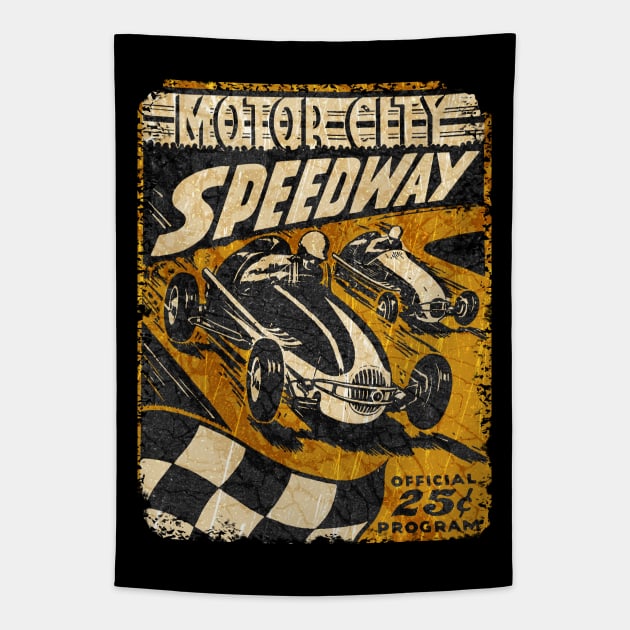 Motor City Speedway Tapestry by Midcenturydave