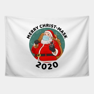 Merry Christmask 2020 Santa wearing mask xmas Tapestry