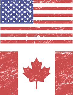 United States Flag & Canada Flag Magnet