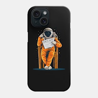 Astronaut reading news from Earth Phone Case