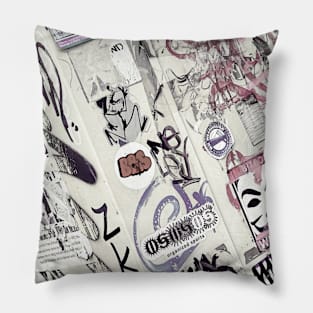 Urban Art Street Sticker Tag NYC Pillow