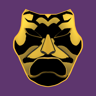 Bronze, Gold and Black Drama Mask (Purple Background) T-Shirt