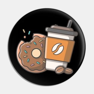 Coffee cup and doughnut chocolate Pin