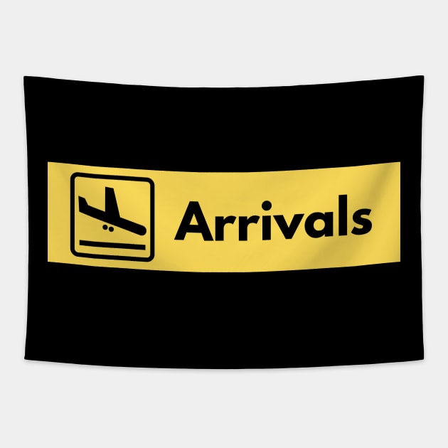 Arrivals Sign (Airport) Tapestry by Jetmike