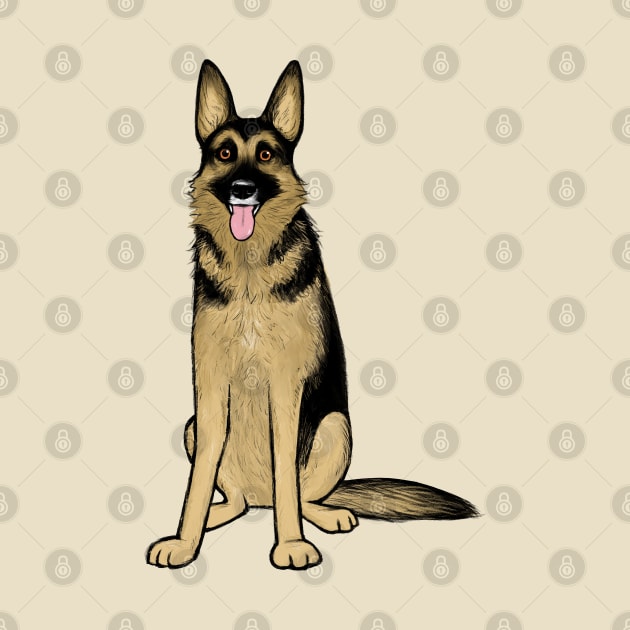 Cute German Shepherd Dog by Coffee Squirrel