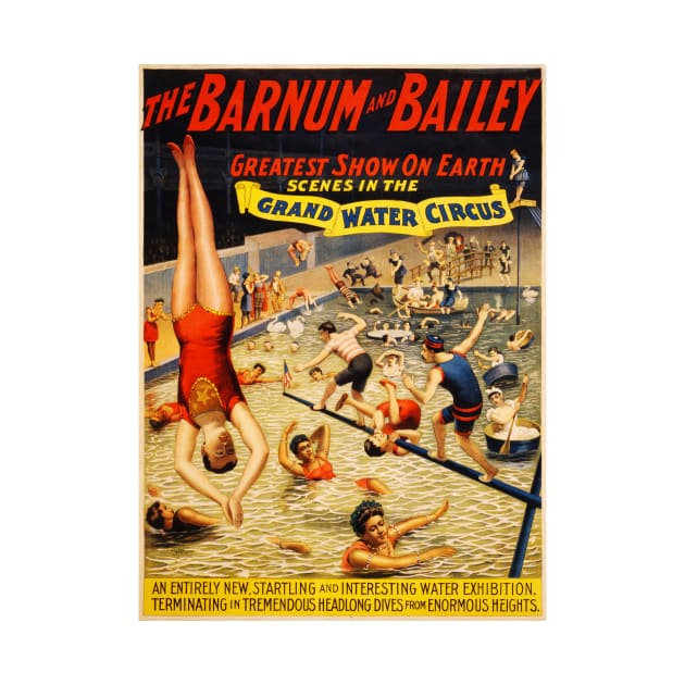 Barnum and Bailey Grand Water Circus Performance Vintage Theatre by vintageposters