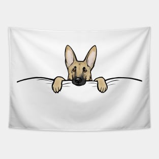 Cute German Shepherd Dog Peeking Tapestry