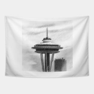 Space Needle Sketched Tapestry