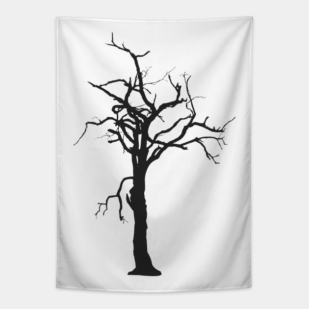 Lone Black Tree Tapestry by Random Beauty