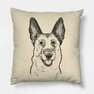 German Shepherd Sketch Pillow