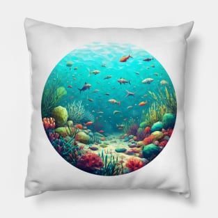 Low Poly Sea Bottom Pillow