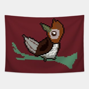 Pixel Enchantment Bird Tapestry