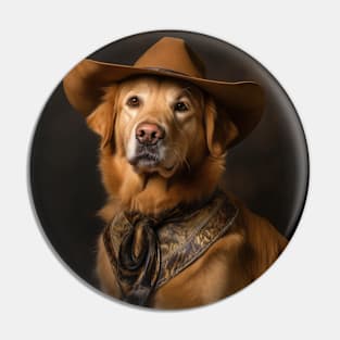 Cowboy Dog - Golden Retriever Pin