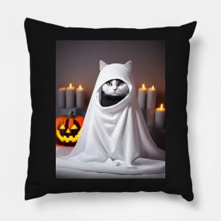 halloween cat - Modern digital art Pillow