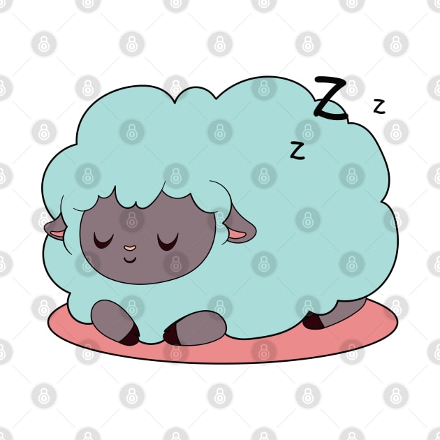 cute green pacefully sleeping sheep by TurnEffect