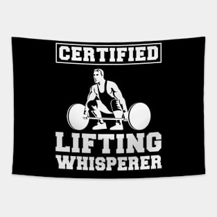 Lift with Laughter: Certified Lifting Whisperer Tee - Funny Gym T-Shirt! Tapestry