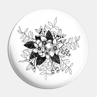 Floral lineart Bouquet Pin