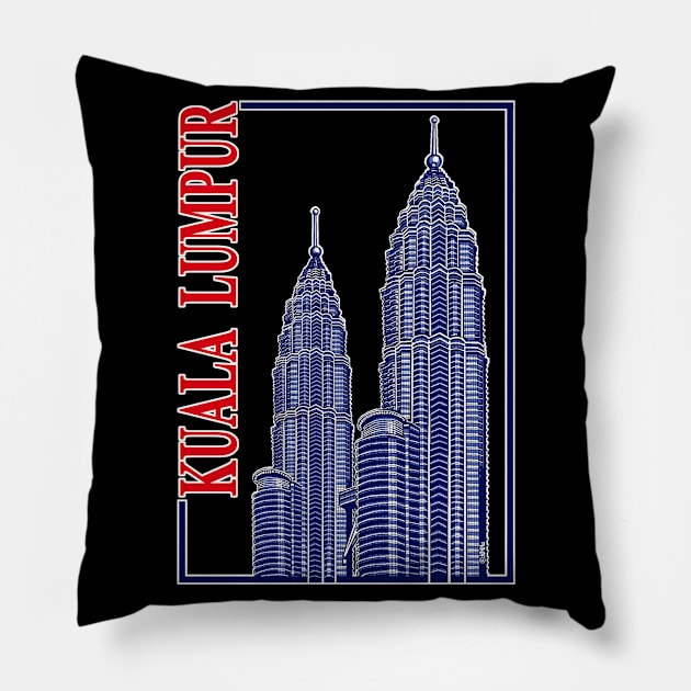 Kuala Lumpur Pillow by NewSignCreation