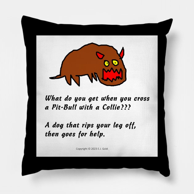 Pit Bull and Collie Pillow by Prosperity Path