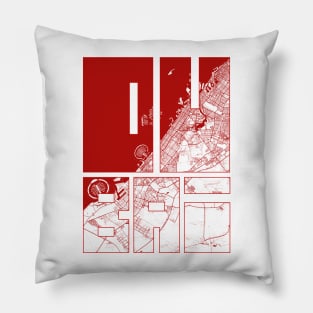 Dubai, UAE City Map Typography - Oriental Pillow