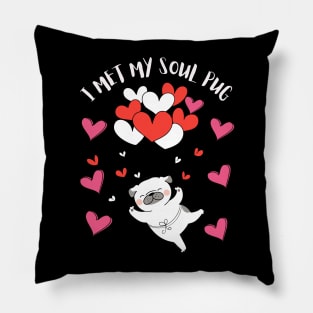 I Met My Soul Pup Valentines Gift For Dog Lovers Pillow