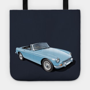 MGB Roadster in iris blue Tote