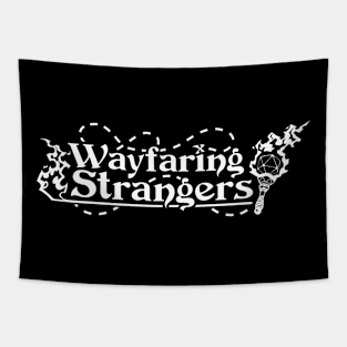 Wayfaring Strangers Full Logo White Tapestry