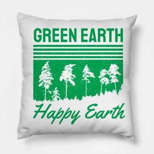 Green Earth Happy Earth Pillow