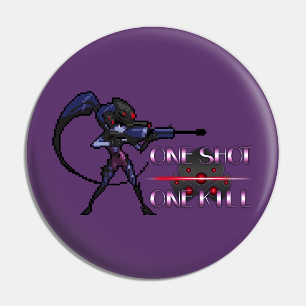 Overwatch - 16-Bit Widowmaker Quote Pin by wyckedguitarist