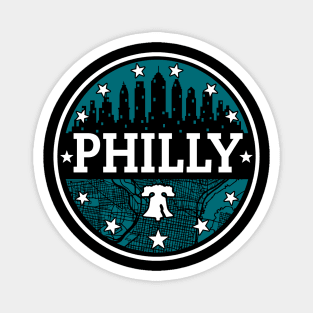 Green Grey Philly Fan Philadelphia Skyline Liberty Bell Magnet