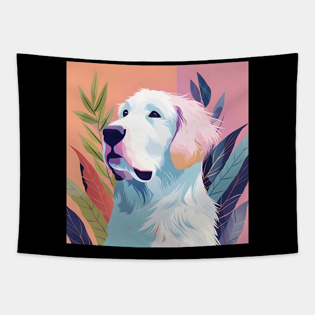 Kuvasz in 70's Tapestry by NatashaCuteShop