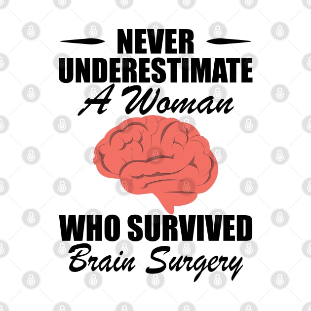 Brain Surgery - Never underestimate a woman who survived brain surgery by KC Happy Shop