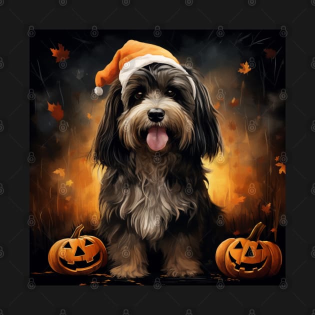 Black-Brown Tibetan terrier Halloween by NatashaCuteShop