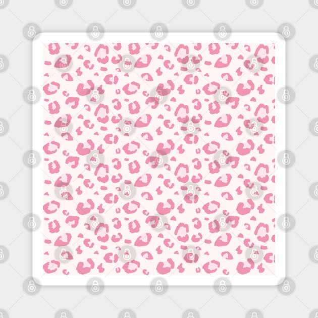 Leopard print. Pink Leopard. Vector ornament. fashionable pattern. predatory pattern Magnet by Var Space