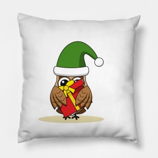 Christmas Elf Owl with Present Pillow