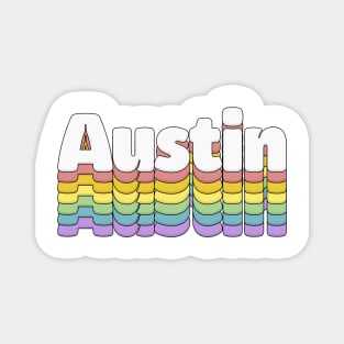 Austin, Texas //// Retro Typography Design Magnet