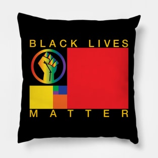 Black Lives Matter - Golden Ratio Rainbow Pillow