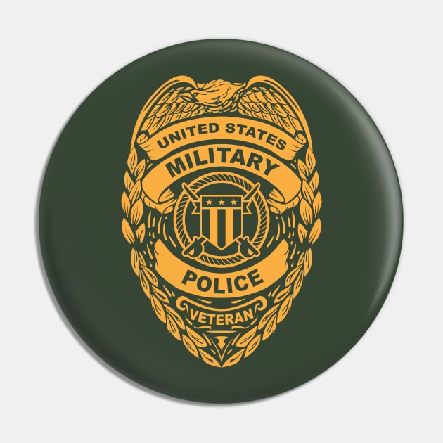 U.S. Military Police Veteran Gold Badge Pin by hobrath